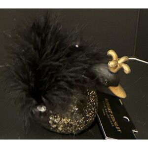 Robert Stanley Black Swan Crown Boa Glass Christmas Holiday Ornament Tree NEW‎